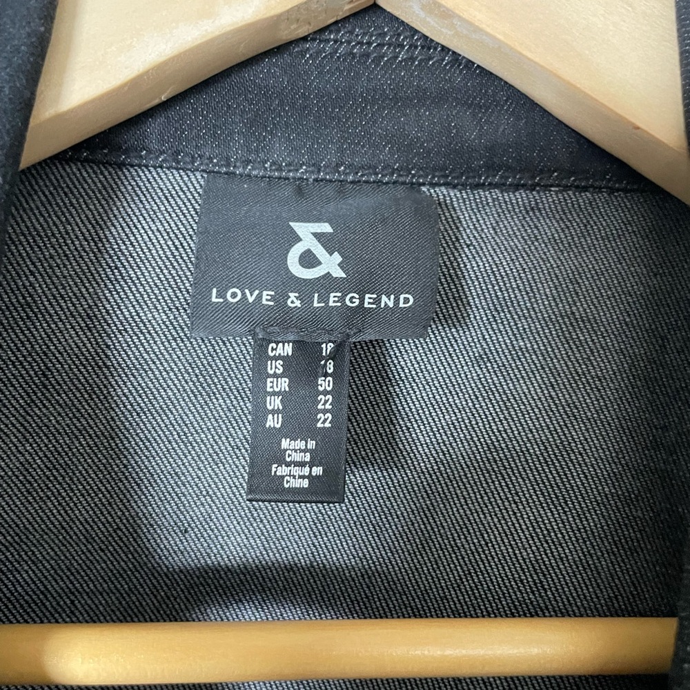 Love & Legend Black Denim Jacket with Silver Details - Picture 3 of 4